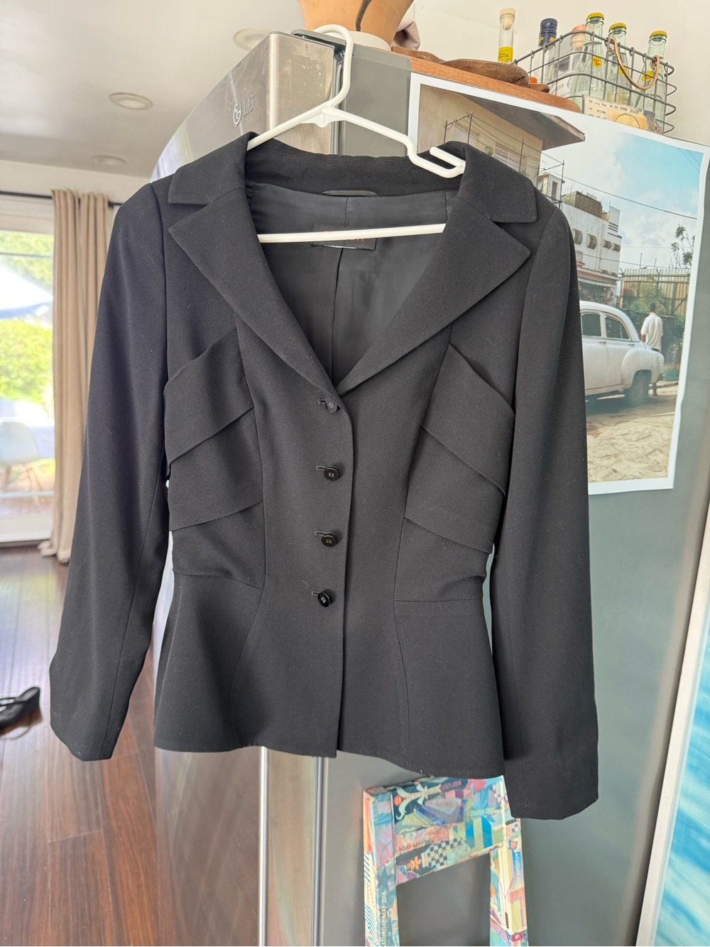 Women's Black Escalade Tailored Button-Front Blazer Jacket
